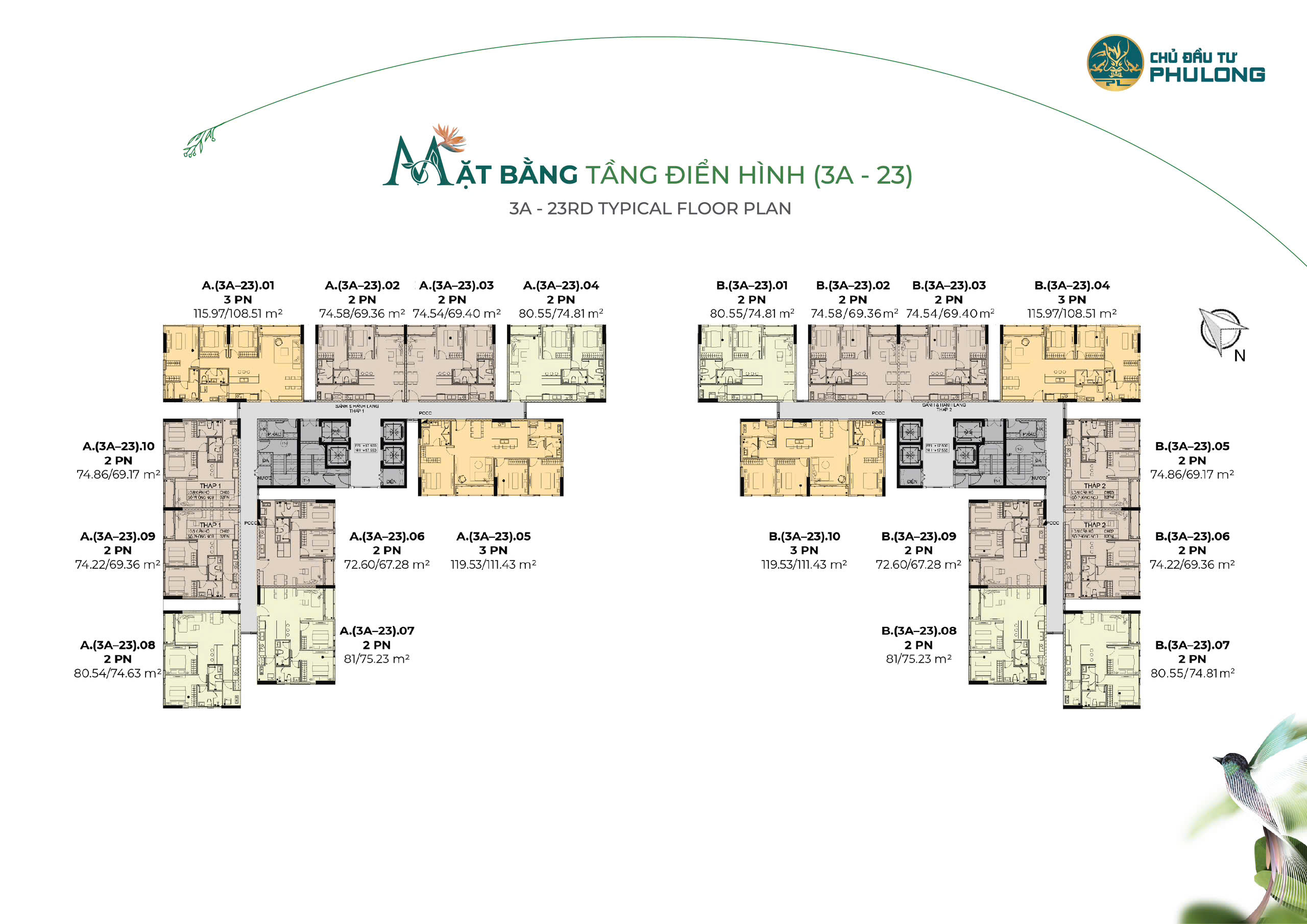 mặt bằng tầng 3A-23 dự án Essensia Sky