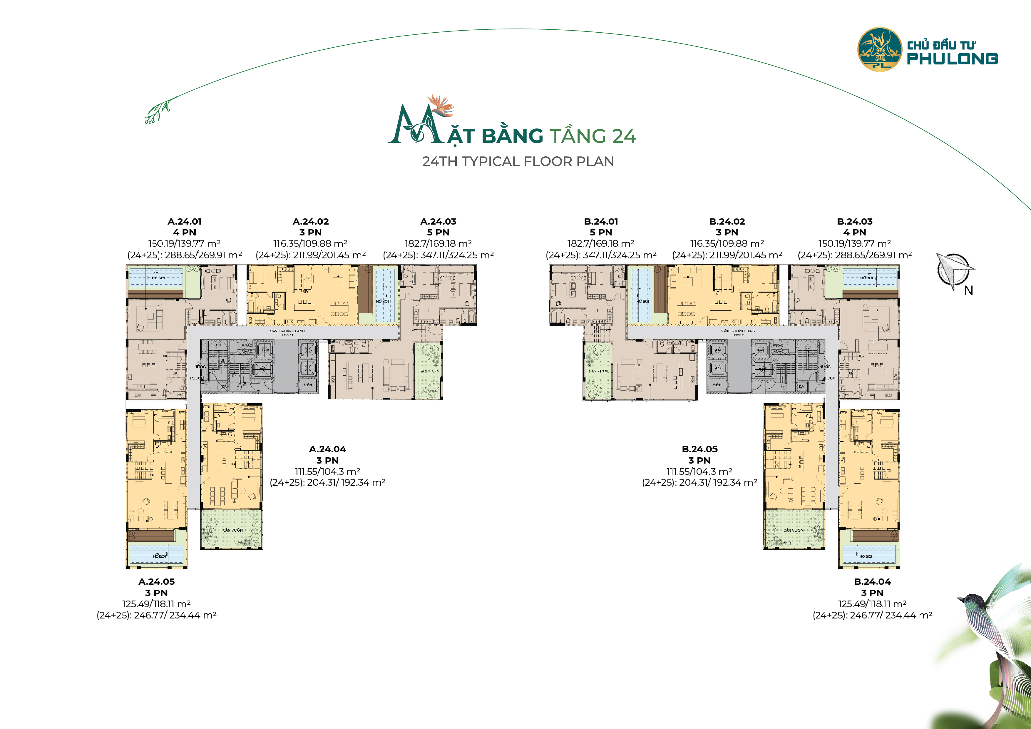 mặt bằng tầng 24 căn hộ essensia sky