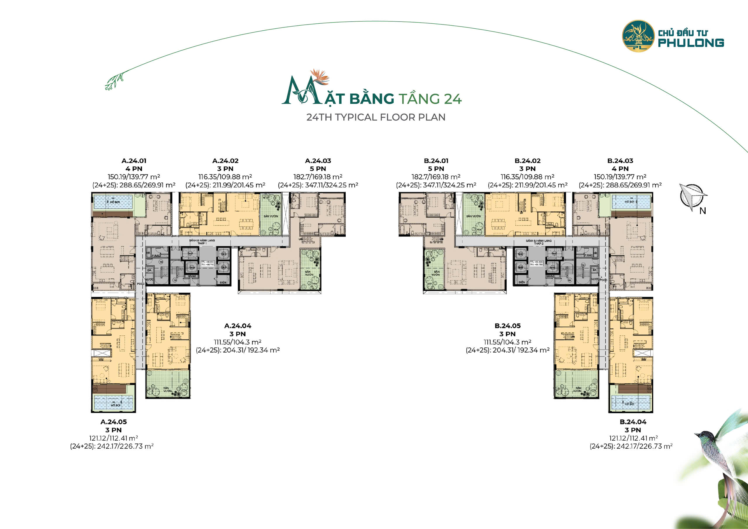 Mặt bằng tầng 24 dự án Essensia Sky