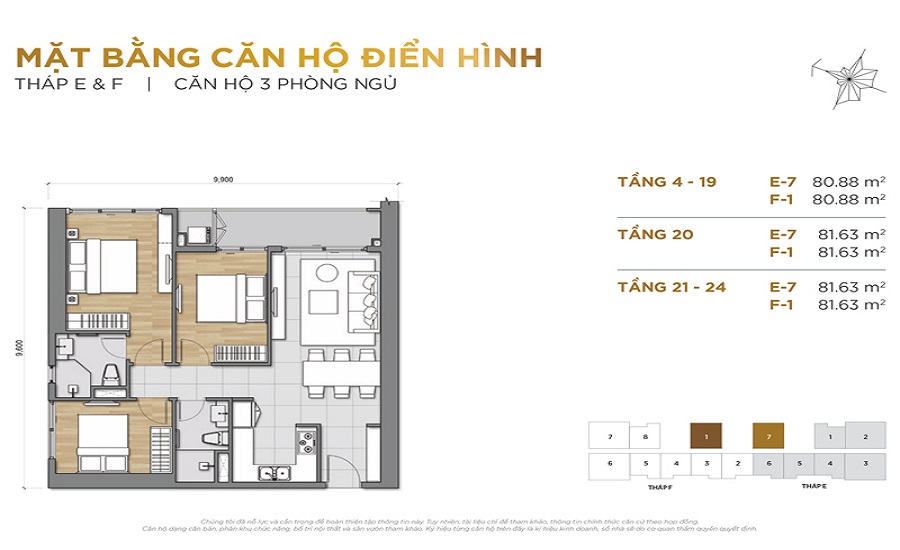 thiết kế căn hộ 3 phòng ngủ dự án the palace residence novaland quận 2